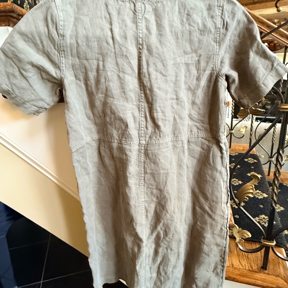 J. Jill Dyed Linen Dress. XSP. Beautiful Olive. Soft 100% Linen - Picture 8 of 9